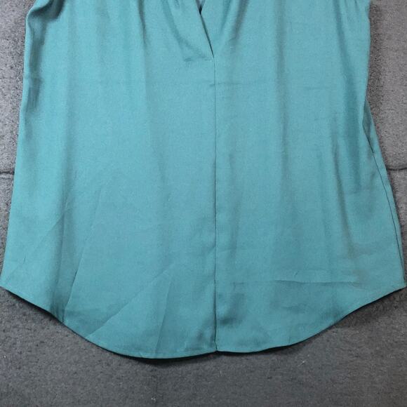Express Womens Blouse Green V Neck Sleeveless Flowy Stretch Small - Picture 3 of 10